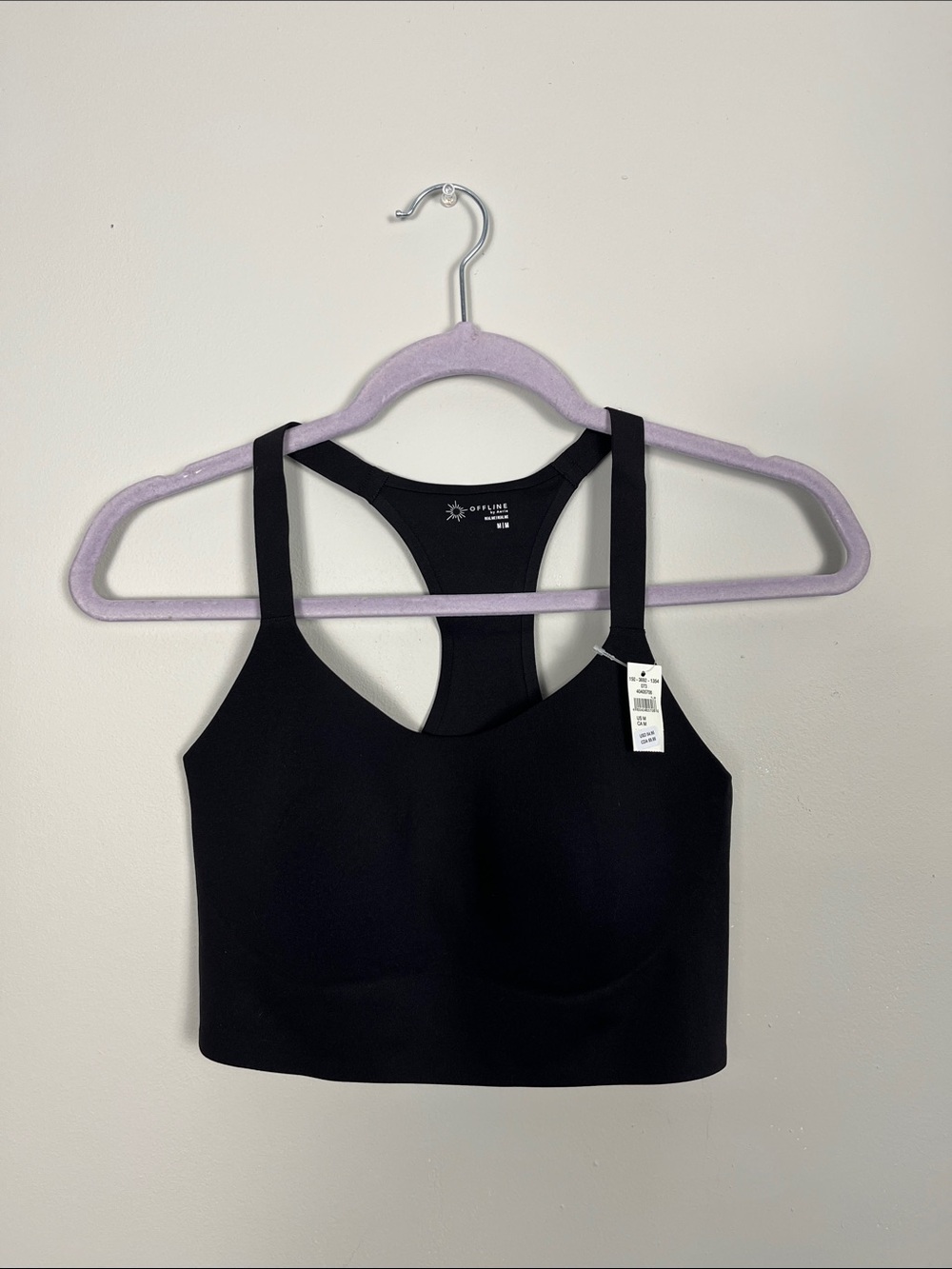 Aerie Black Seamless Racerback Crop Bralette